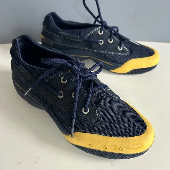 Polo Sport Ralph Lauren Boat shoes Sneakers Mens 7.5 blue preppy Americana vtg
